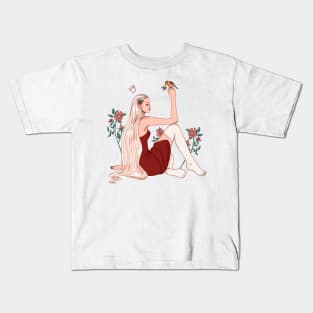 The Girl and the Robin Kids T-Shirt